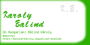 karoly balind business card