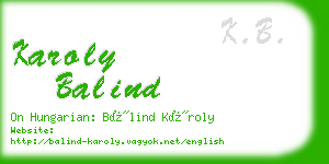 karoly balind business card